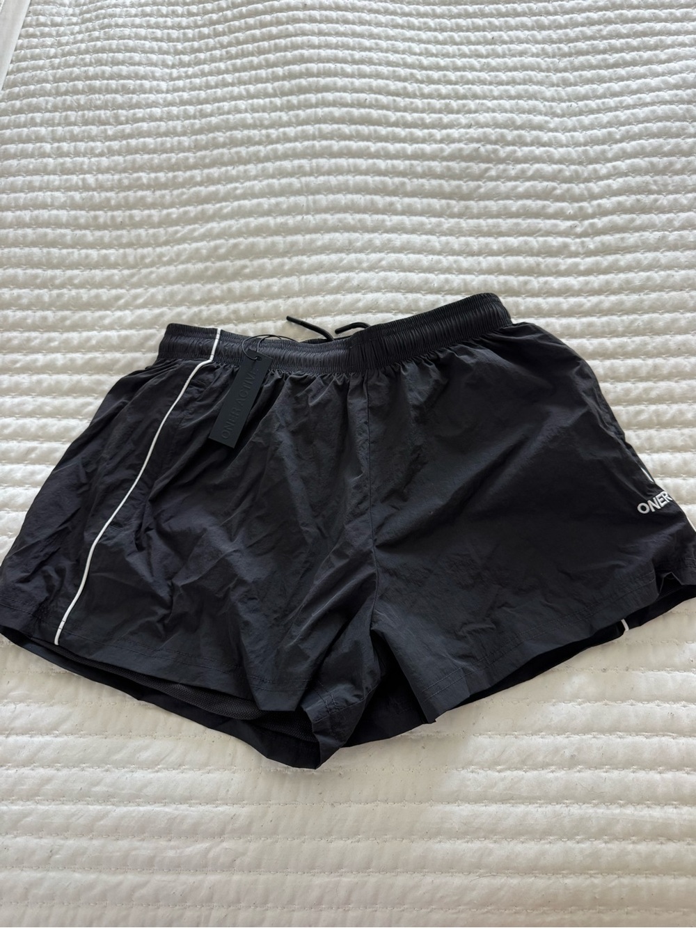 Oner Active Black Athletic Shorts with White Trim